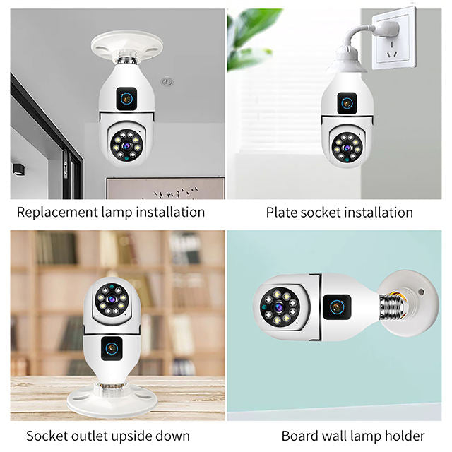 V380 Pro Factory 4MP  PTZ Two Way Audio Human Detection Dual Lens WiFi Bulb Camera Smart Home Security IP Network Camera