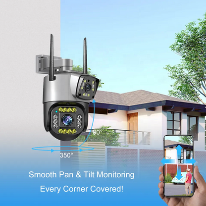 Hot Sales Q29 Full HD 4MP Dual lens Outdoor Security PTZ Camera Wireless WiFi Outdoor Camera IP66 Waterproof Camera